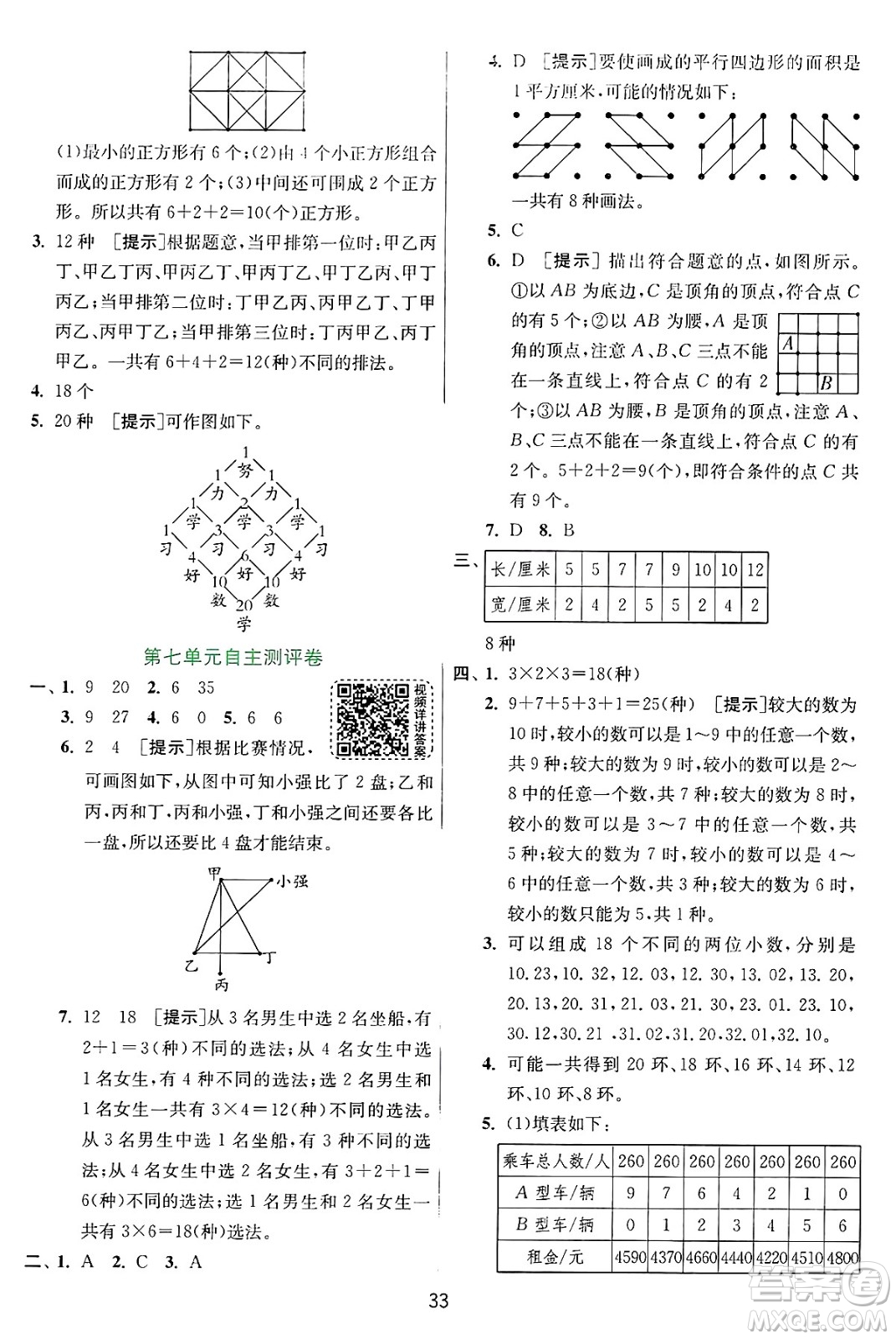 江蘇人民出版社2024年秋春雨教育實驗班提優(yōu)訓練五年級數(shù)學上冊蘇教版江蘇專版答案