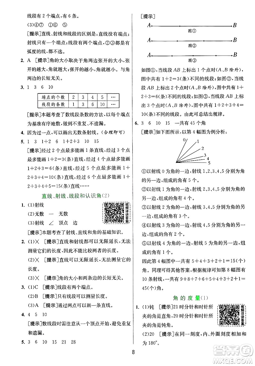 江蘇人民出版社2024年秋春雨教育實驗班提優(yōu)訓(xùn)練四年級數(shù)學(xué)上冊青島版山東專版答案