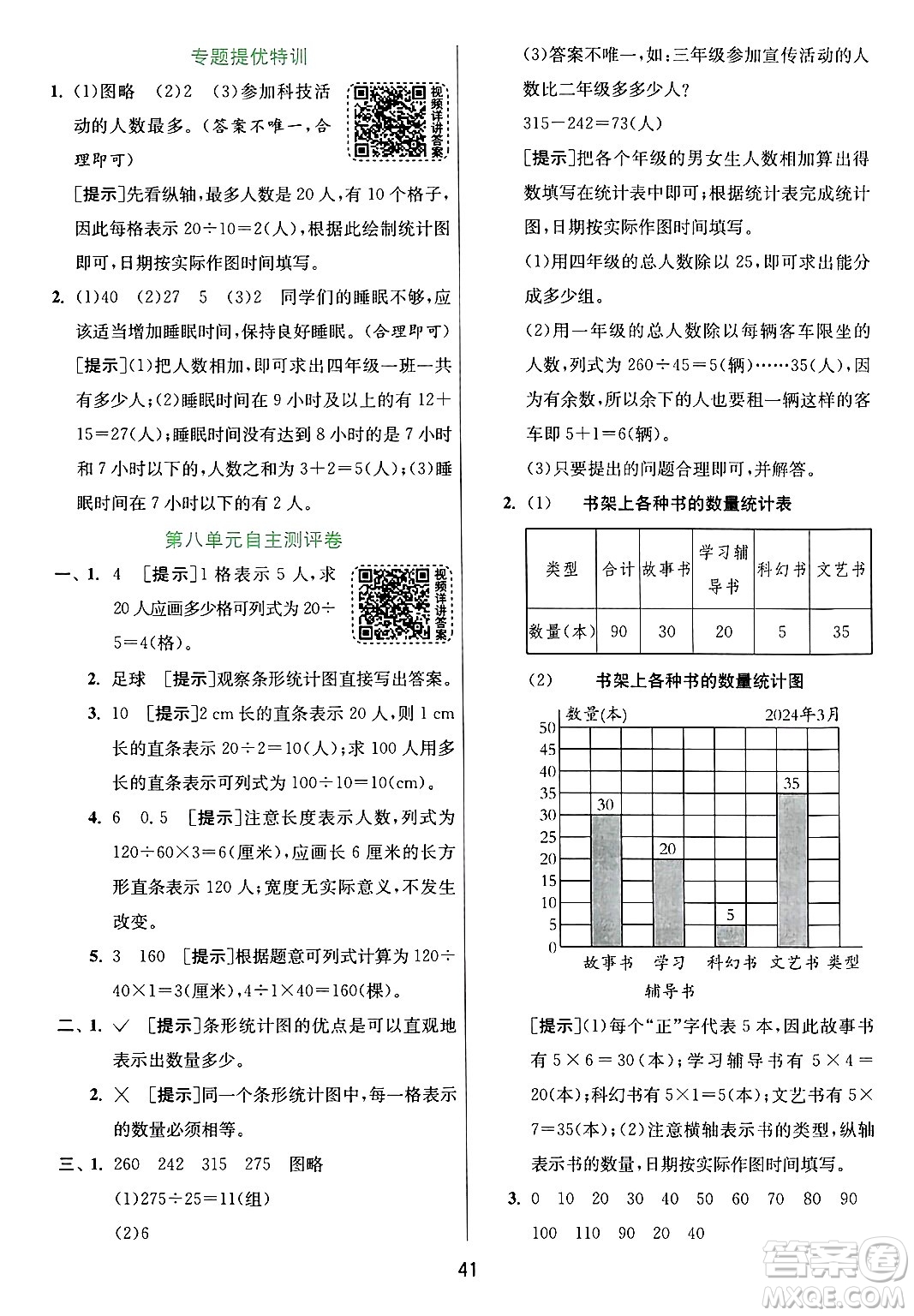 江蘇人民出版社2024年秋春雨教育實驗班提優(yōu)訓(xùn)練四年級數(shù)學(xué)上冊青島版山東專版答案