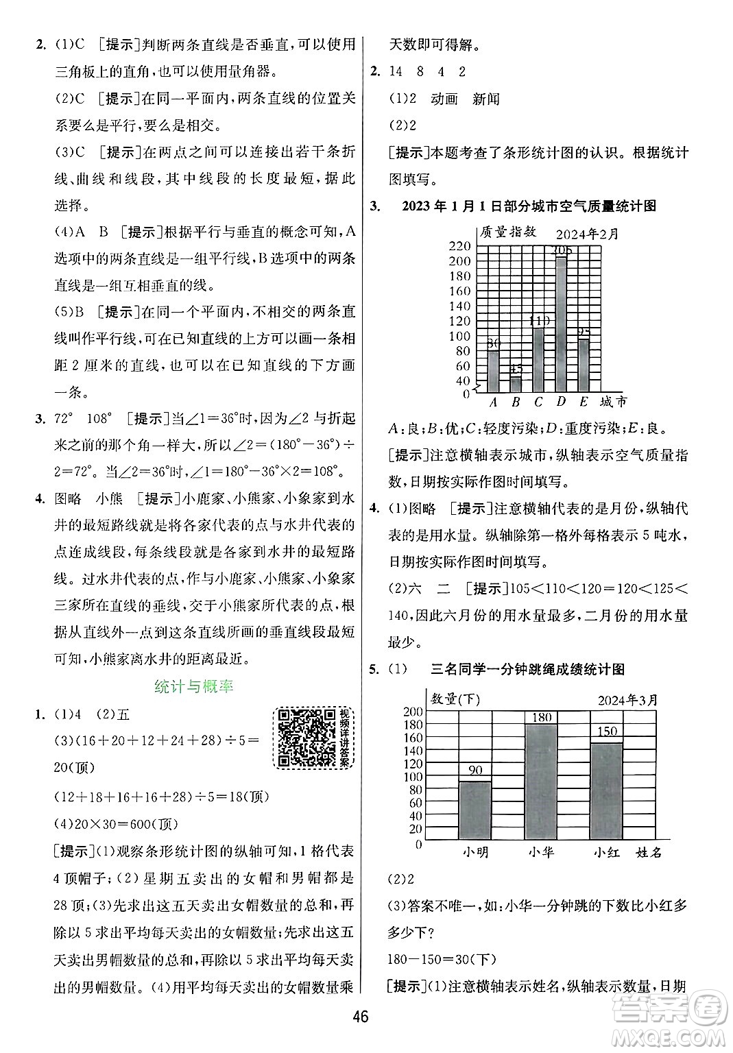 江蘇人民出版社2024年秋春雨教育實驗班提優(yōu)訓(xùn)練四年級數(shù)學(xué)上冊青島版山東專版答案