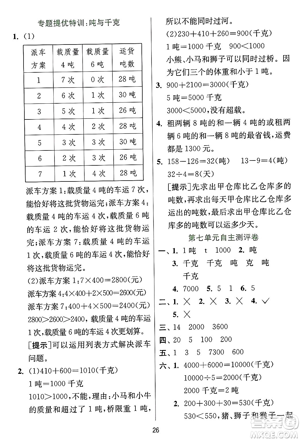 江蘇人民出版社2024年秋春雨教育實(shí)驗(yàn)班提優(yōu)訓(xùn)練三年級(jí)數(shù)學(xué)上冊(cè)冀教版河北專版答案