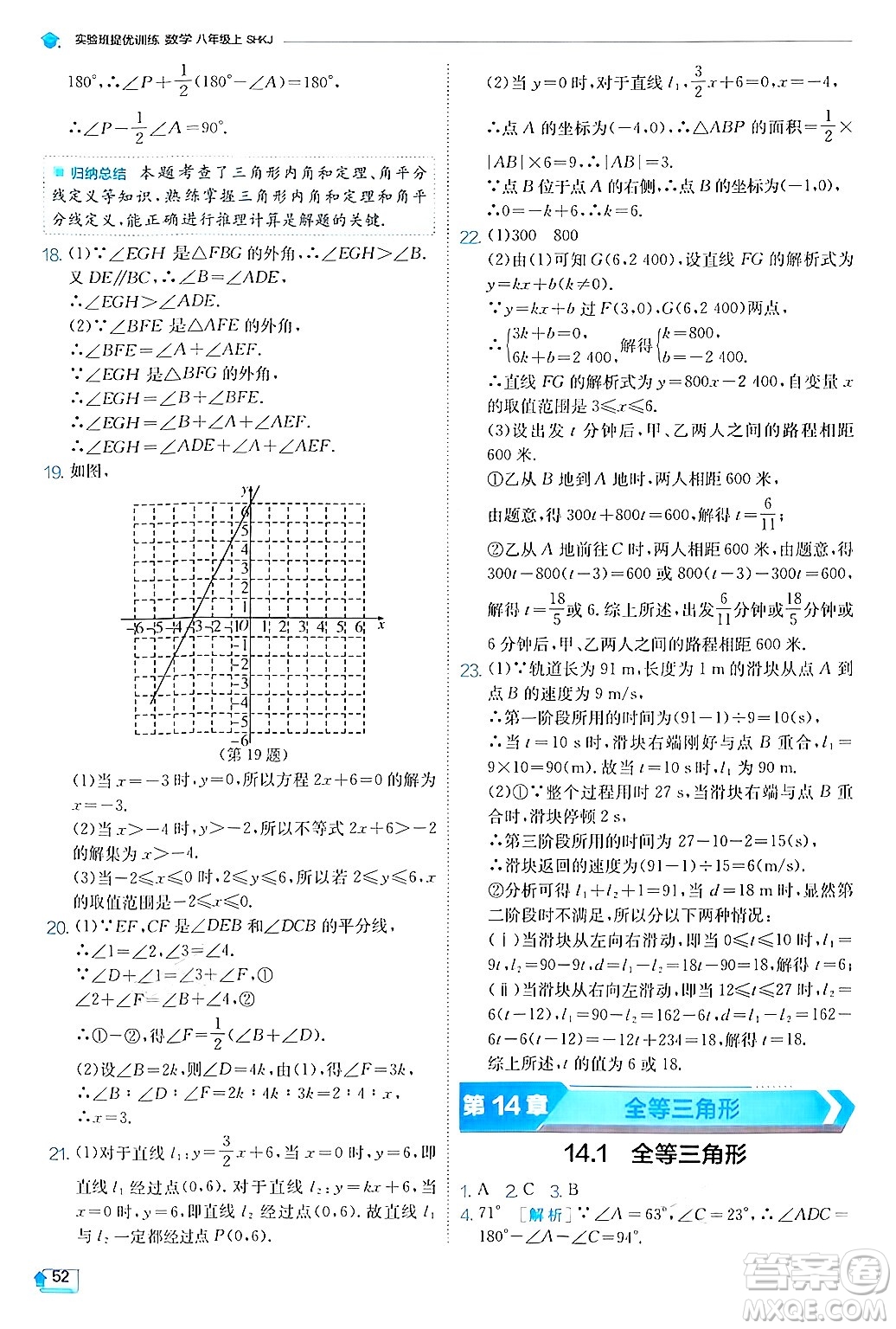 江蘇人民出版社2024年秋春雨教育實驗班提優(yōu)訓(xùn)練八年級數(shù)學(xué)上冊滬科版答案
