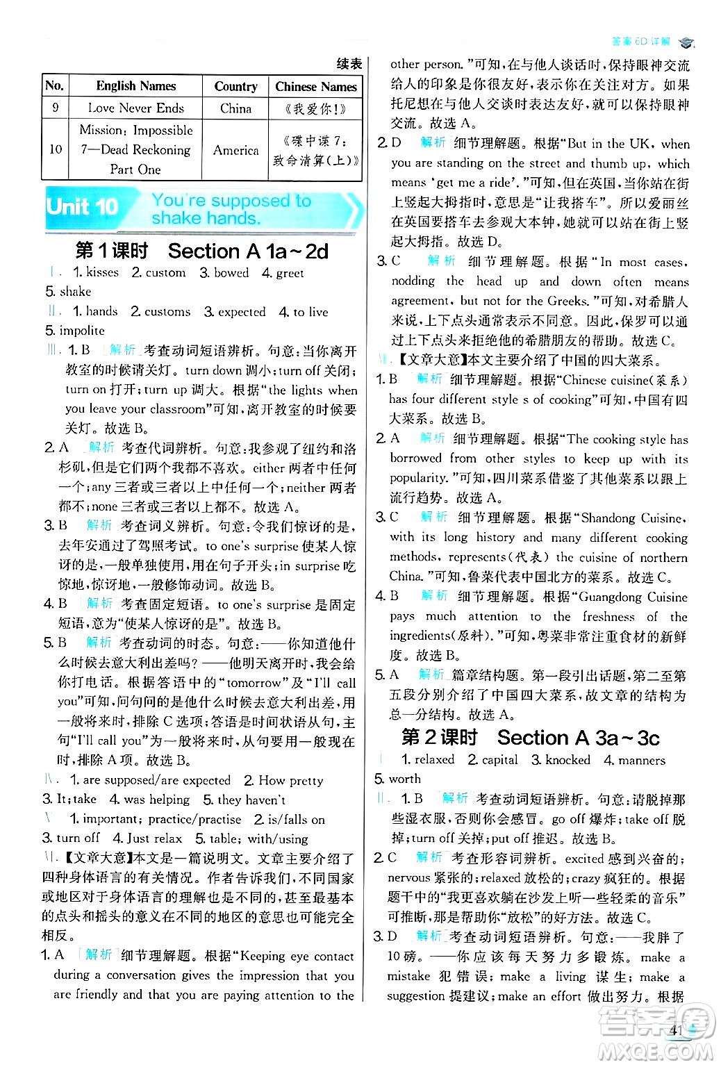 江蘇人民出版社2024年秋春雨教育實驗班提優(yōu)訓(xùn)練九年級英語上冊人教版答案