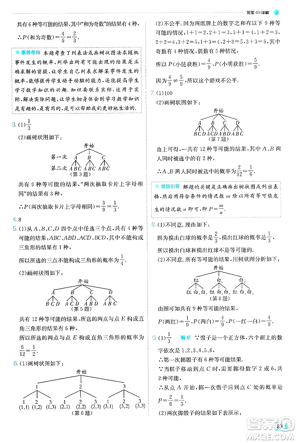 江蘇人民出版社2024年秋春雨教育實驗班提優(yōu)訓練九年級數(shù)學上冊蘇科版答案