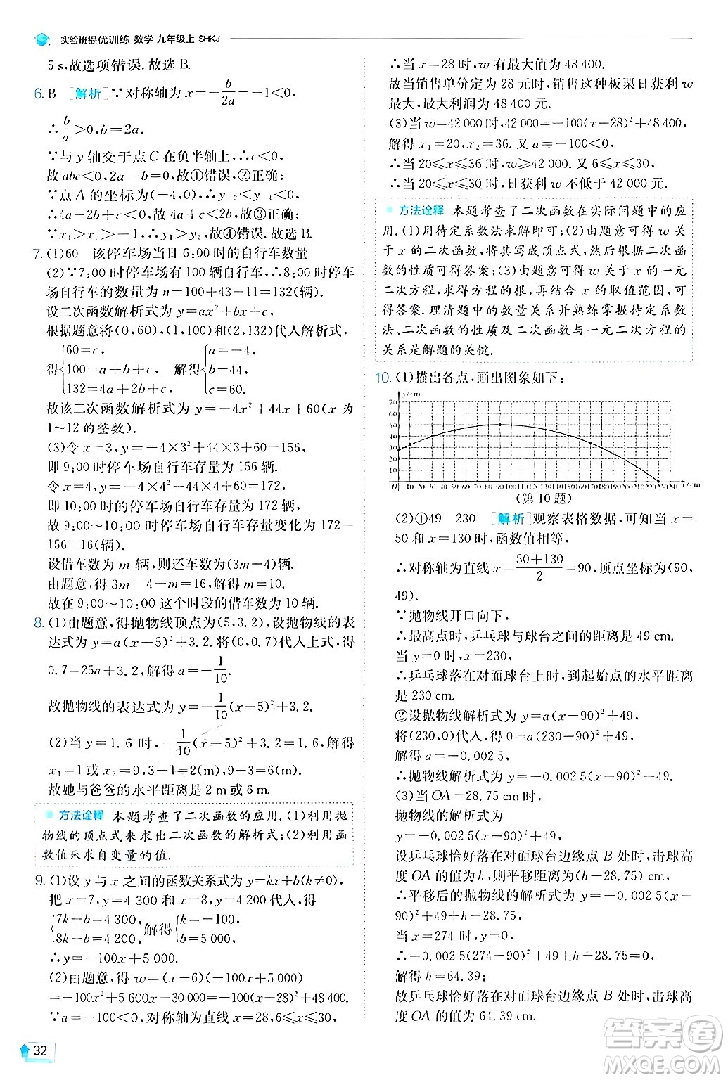江蘇人民出版社2024年秋春雨教育實(shí)驗(yàn)班提優(yōu)訓(xùn)練九年級(jí)數(shù)學(xué)上冊(cè)滬科版答案