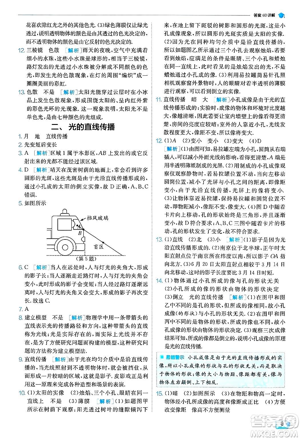 江蘇人民出版社2024年秋春雨教育實(shí)驗(yàn)班提優(yōu)訓(xùn)練八年級(jí)物理上冊(cè)蘇科版答案