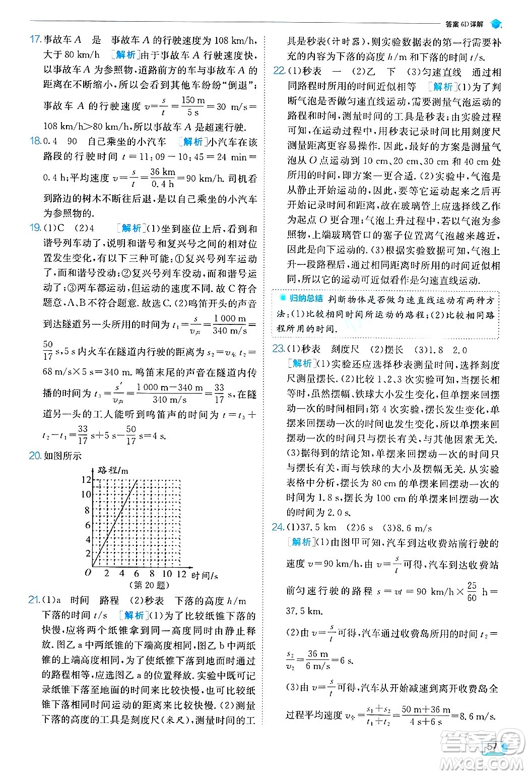 江蘇人民出版社2024年秋春雨教育實(shí)驗(yàn)班提優(yōu)訓(xùn)練八年級(jí)物理上冊(cè)蘇科版答案