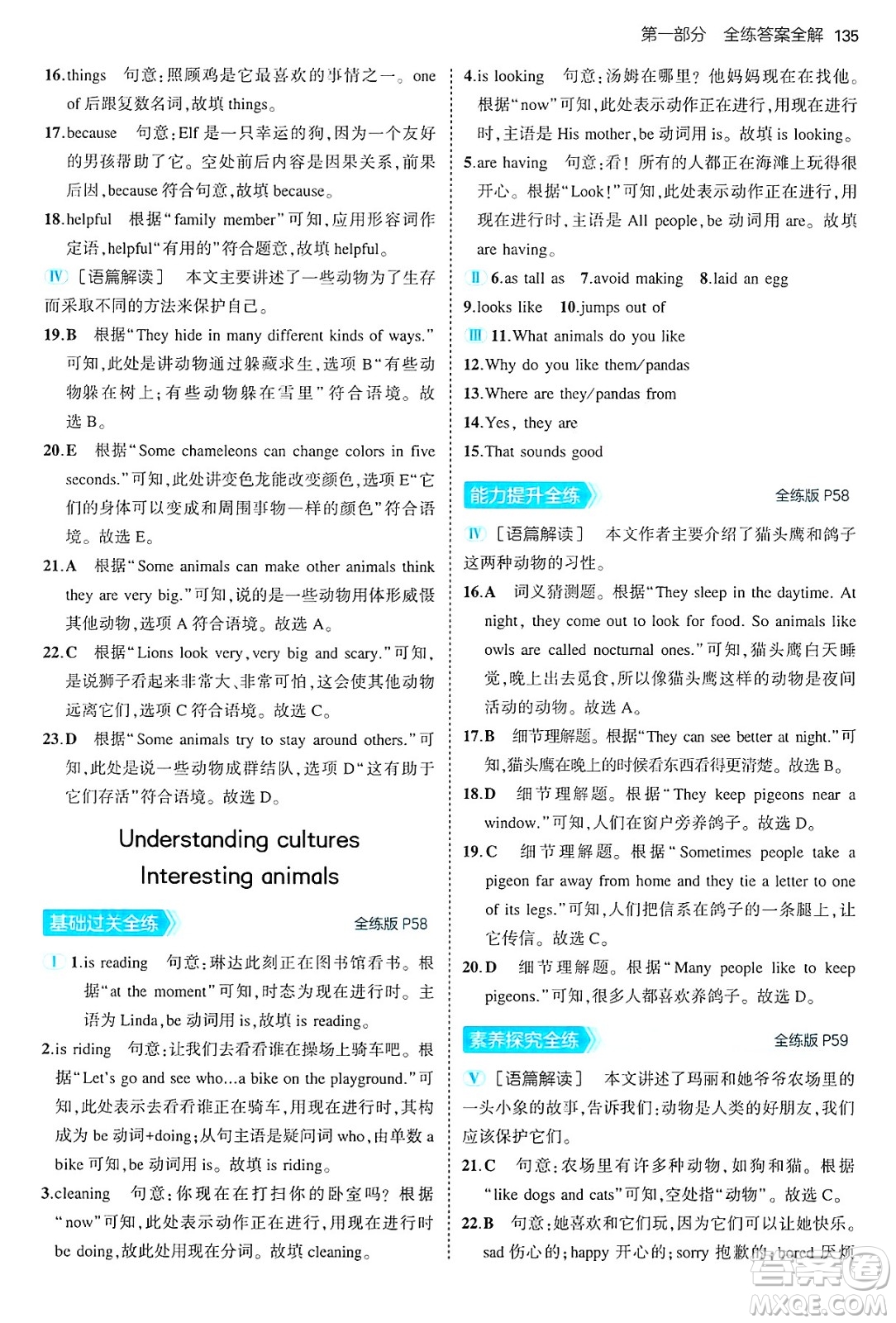 四川大學出版社2024年秋初中同步5年中考3年模擬七年級英語上冊冀教版答案