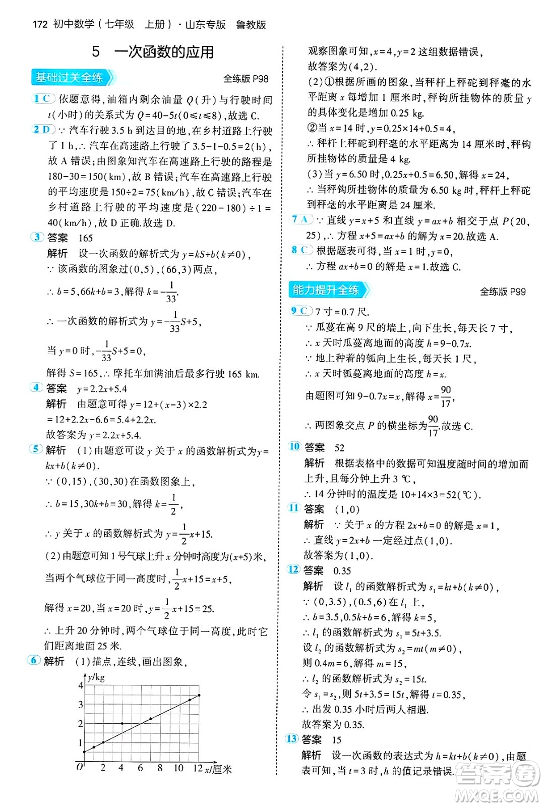 四川大學出版社2024年秋初中同步5年中考3年模擬七年級數(shù)學上冊魯教版山東專版答案