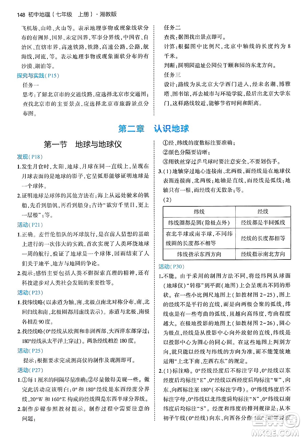 四川大學(xué)出版社2024年秋初中同步5年中考3年模擬七年級(jí)地理上冊(cè)湘教版答案