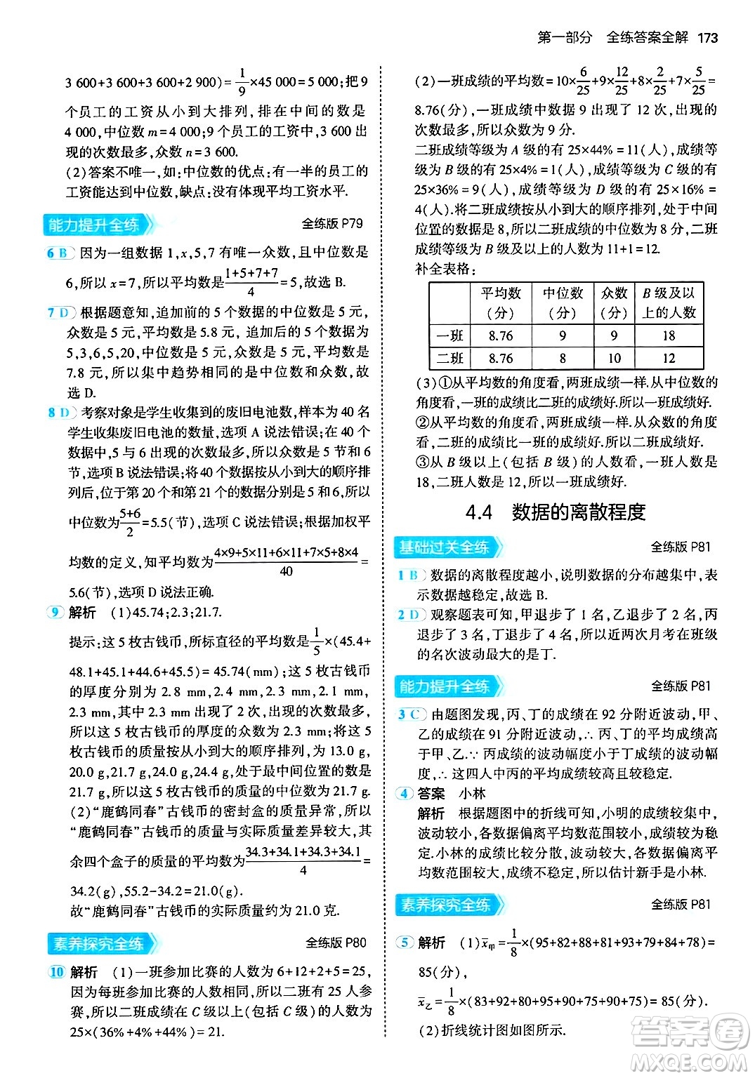 首都師范大學出版社2024年秋初中同步5年中考3年模擬八年級數(shù)學上冊青島版答案