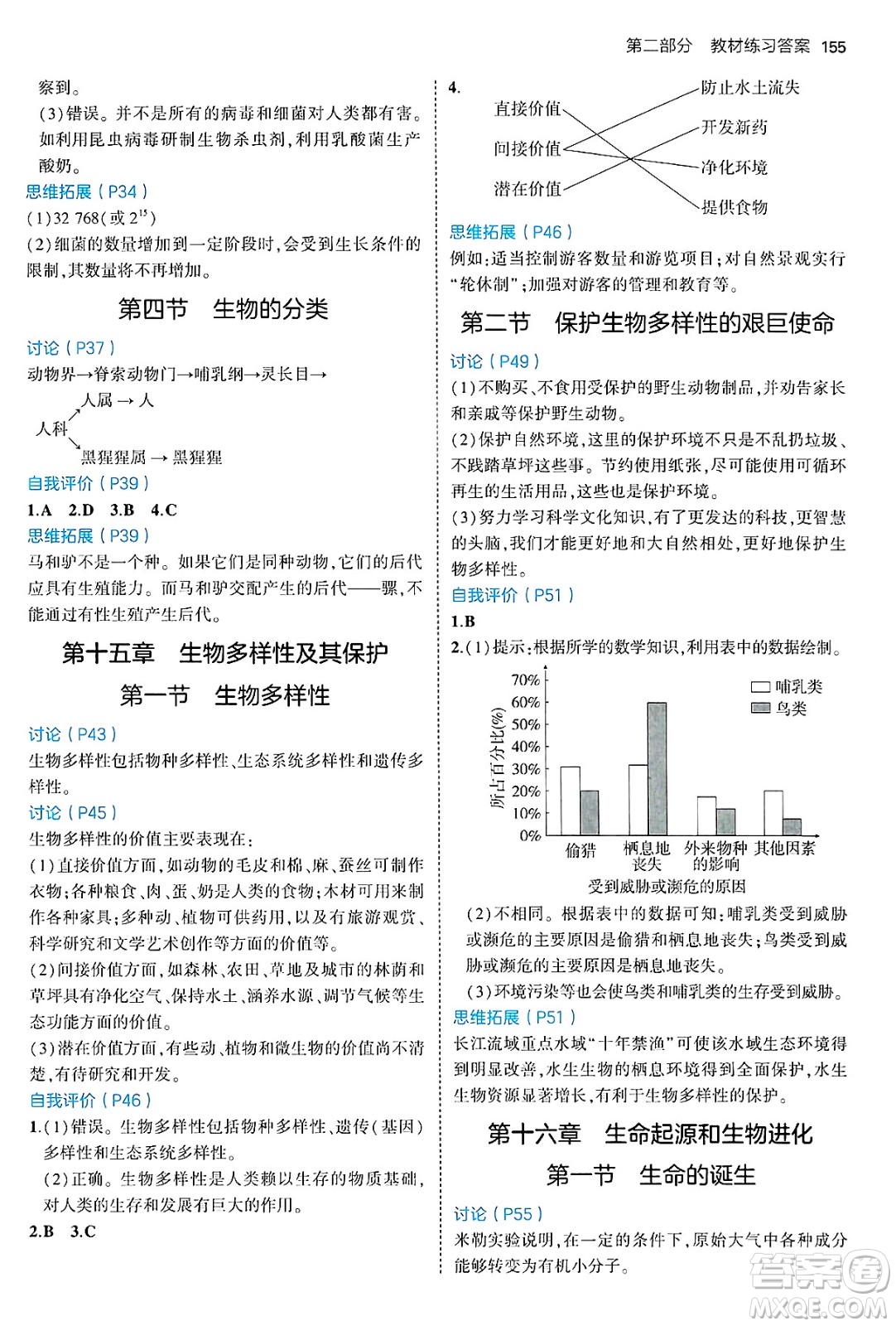 四川大學(xué)出版社2024年秋初中同步5年中考3年模擬八年級生物上冊蘇教版答案