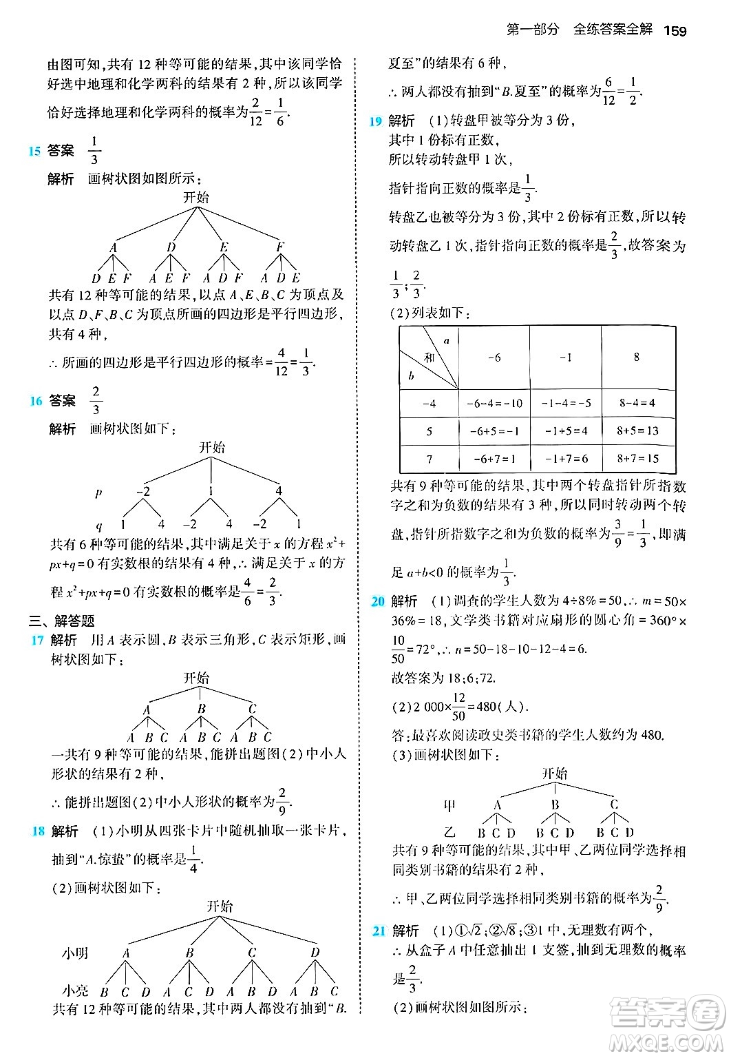 首都師范大學(xué)出版社2024年秋初中同步5年中考3年模擬九年級(jí)數(shù)學(xué)上冊(cè)北師大版答案