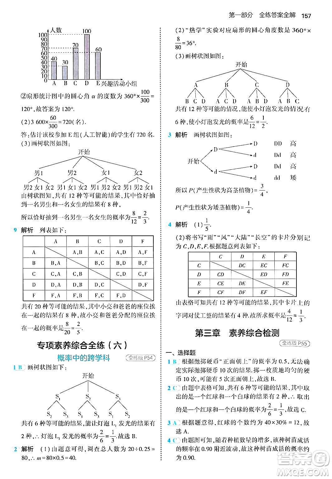 首都師范大學(xué)出版社2024年秋初中同步5年中考3年模擬九年級(jí)數(shù)學(xué)上冊(cè)北師大版答案