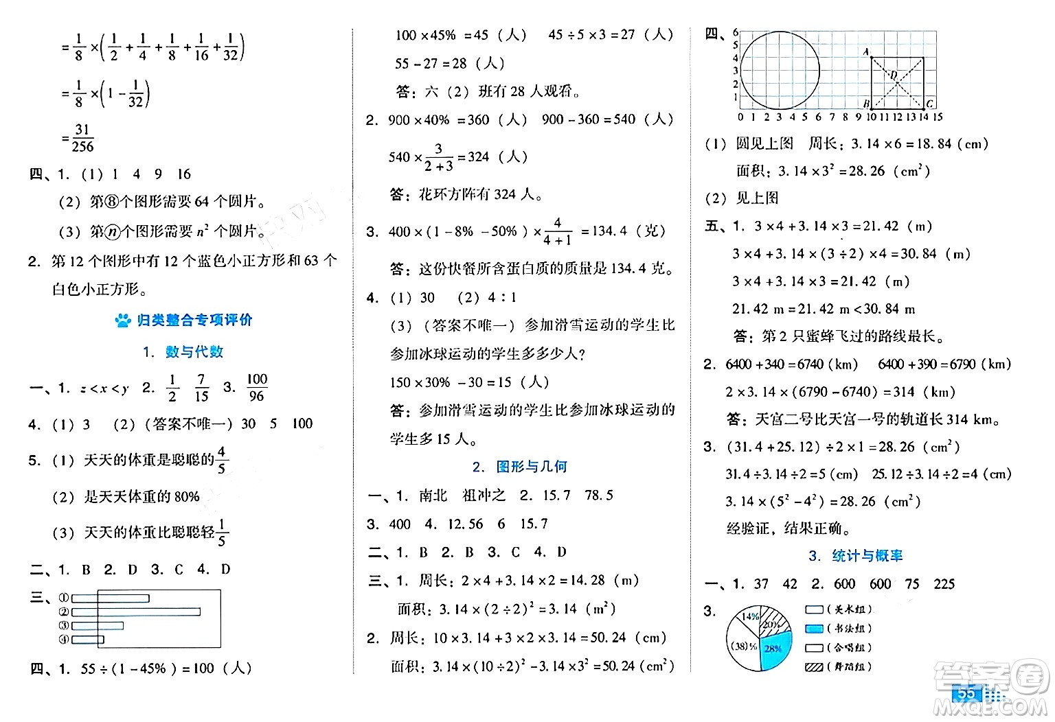 吉林教育出版社2024年秋榮德基好卷六年級數學上冊人教版答案