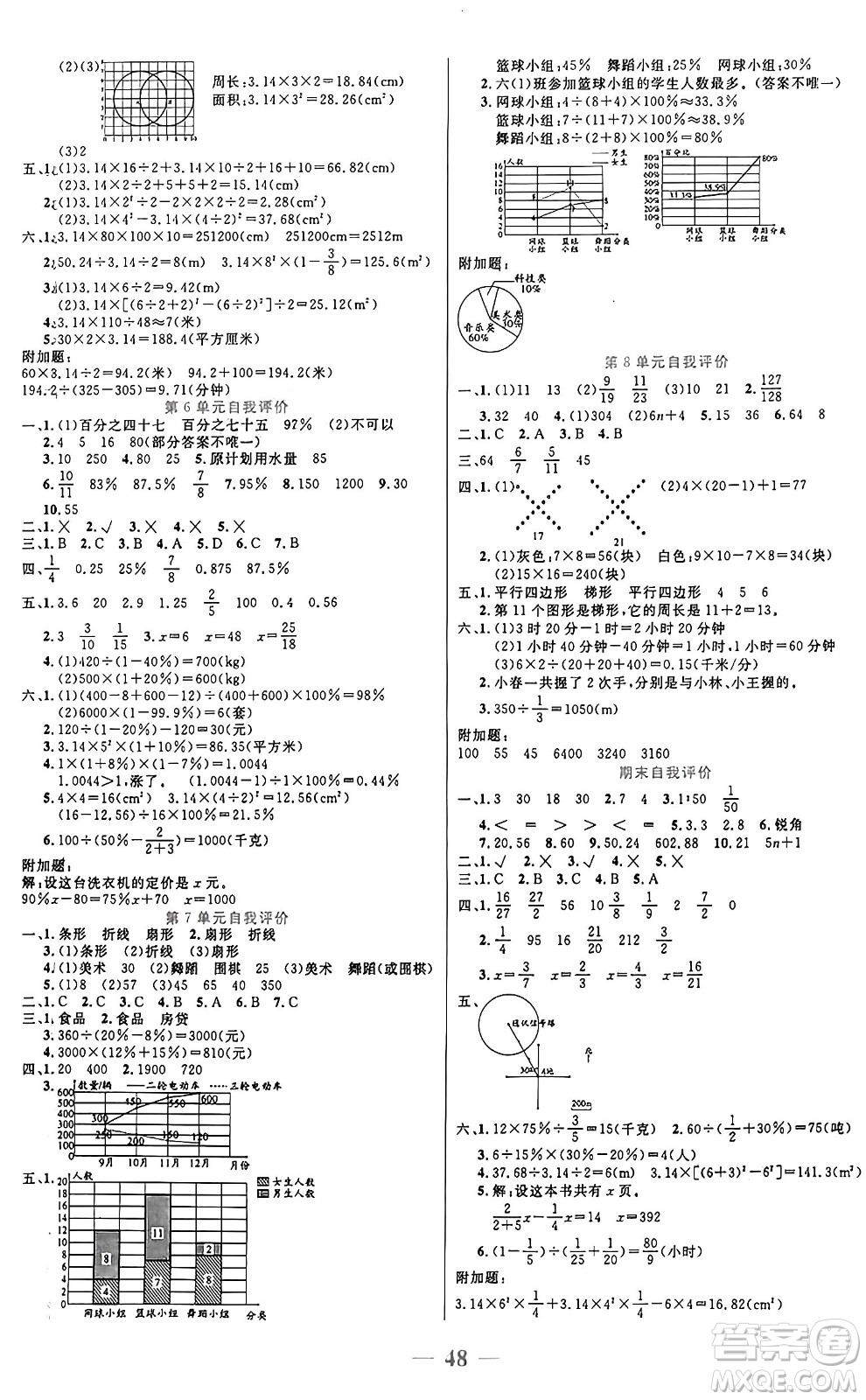 陽光出版社2024年秋揚帆文化激活思維智能訓(xùn)練六年級數(shù)學(xué)上冊人教版答案