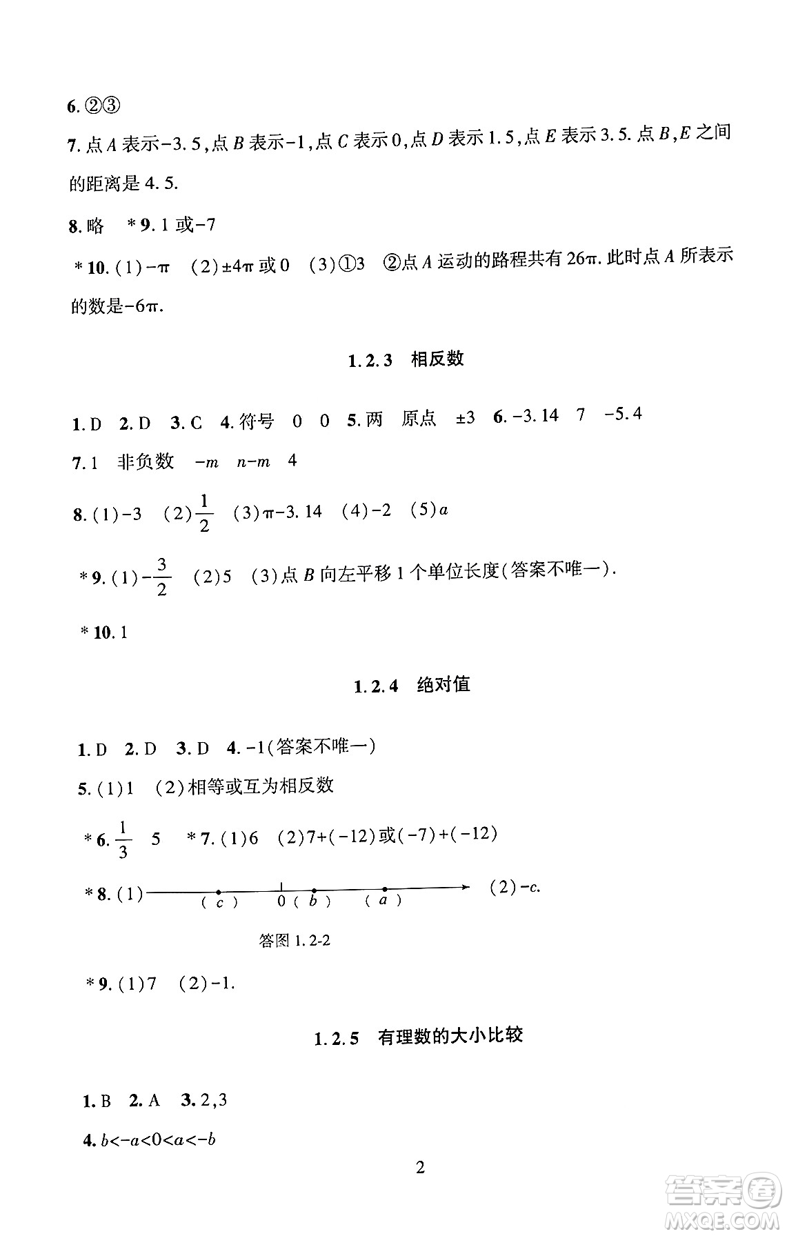 北京師范大學(xué)出版社2024年秋京師普教伴你學(xué)同步學(xué)習(xí)手冊七年級數(shù)學(xué)上冊人教版答案