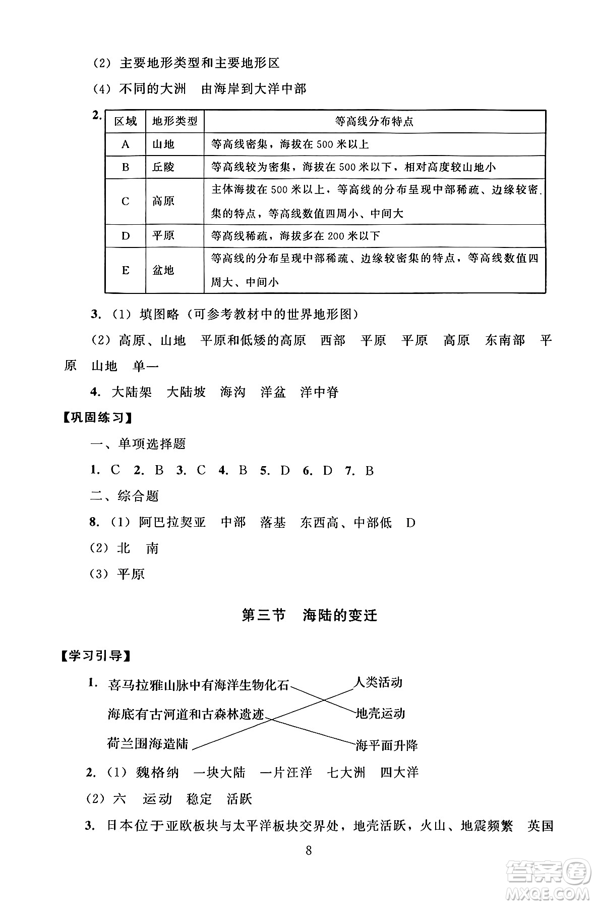 北京師范大學(xué)出版社2024年秋京師普教伴你學(xué)同步學(xué)習(xí)手冊七年級地理上冊人教版答案
