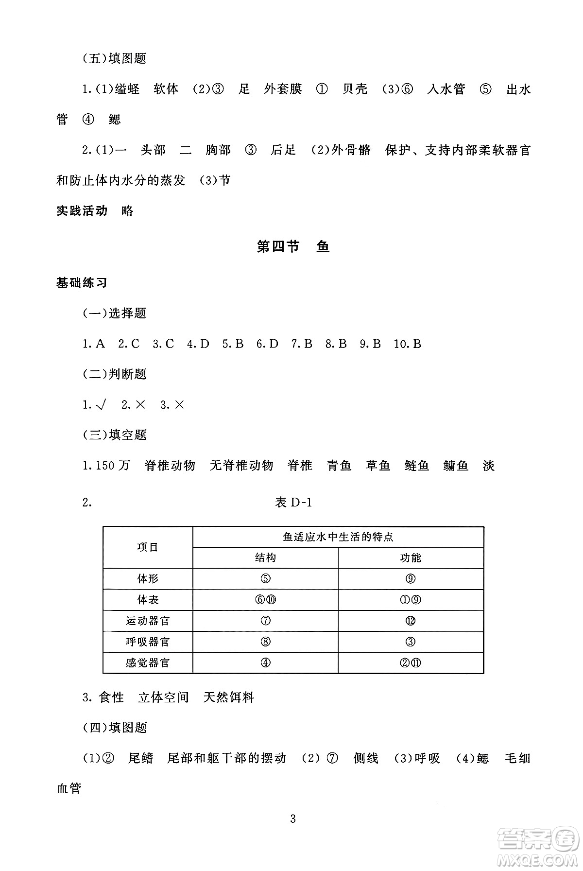 北京師范大學(xué)出版社2024年秋京師普教伴你學(xué)同步學(xué)習(xí)手冊(cè)八年級(jí)生物學(xué)上冊(cè)人教版答案