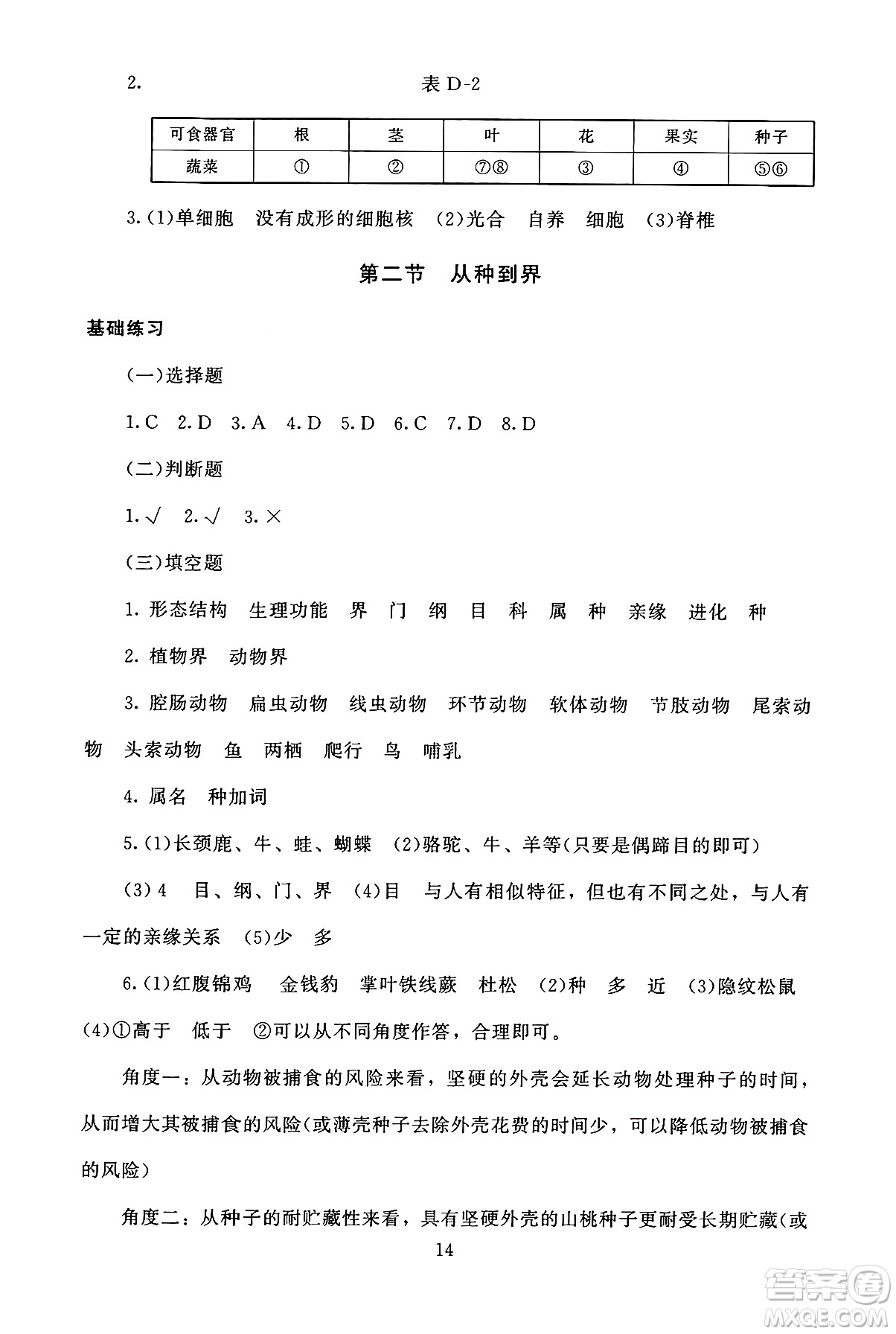 北京師范大學(xué)出版社2024年秋京師普教伴你學(xué)同步學(xué)習(xí)手冊(cè)八年級(jí)生物學(xué)上冊(cè)人教版答案