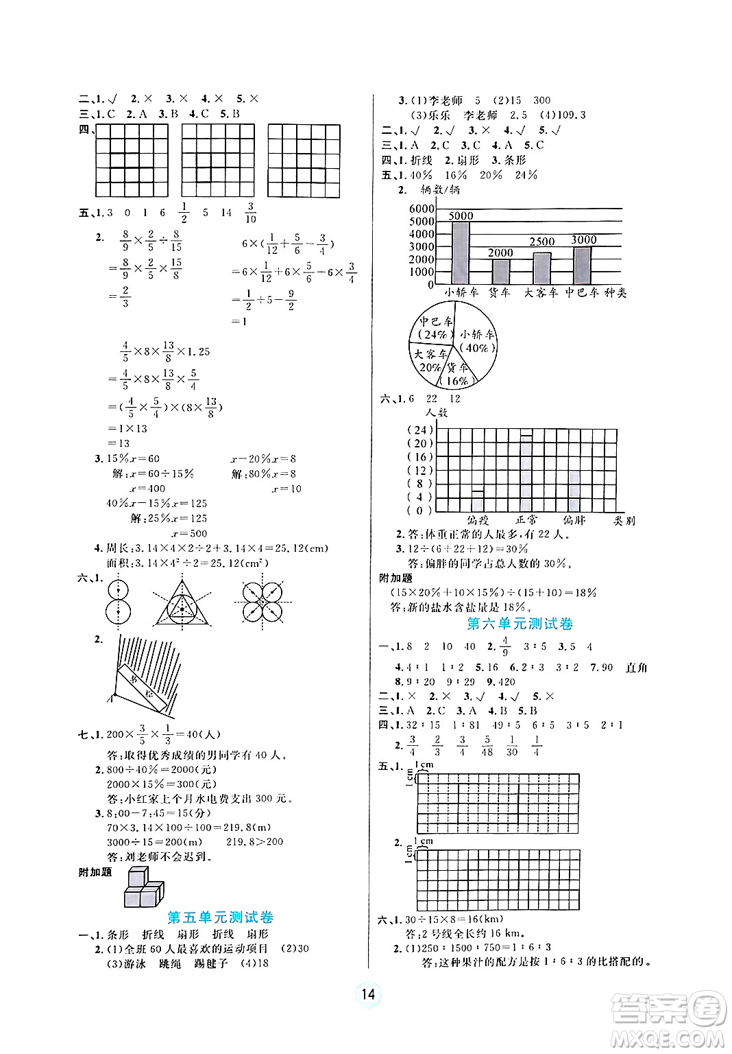 天津科學(xué)技術(shù)出版社2024年秋云頂課堂六年級數(shù)學(xué)上冊北師大版答案