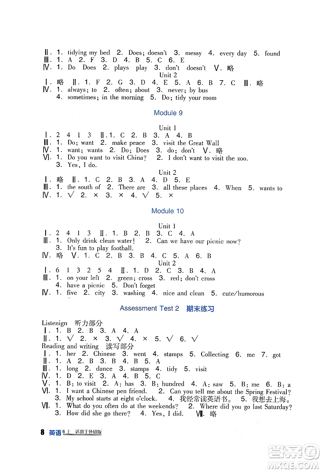 四川教育出版社2024年秋新課標(biāo)小學(xué)生學(xué)習(xí)實(shí)踐園地六年級(jí)英語(yǔ)上冊(cè)外研版一起點(diǎn)答案