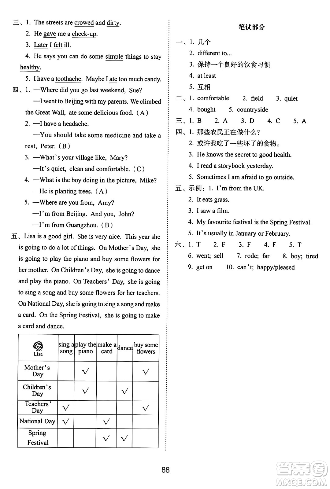 長(zhǎng)春出版社2024年秋68所期末沖刺100分完全試卷六年級(jí)英語(yǔ)上冊(cè)廣州版答案