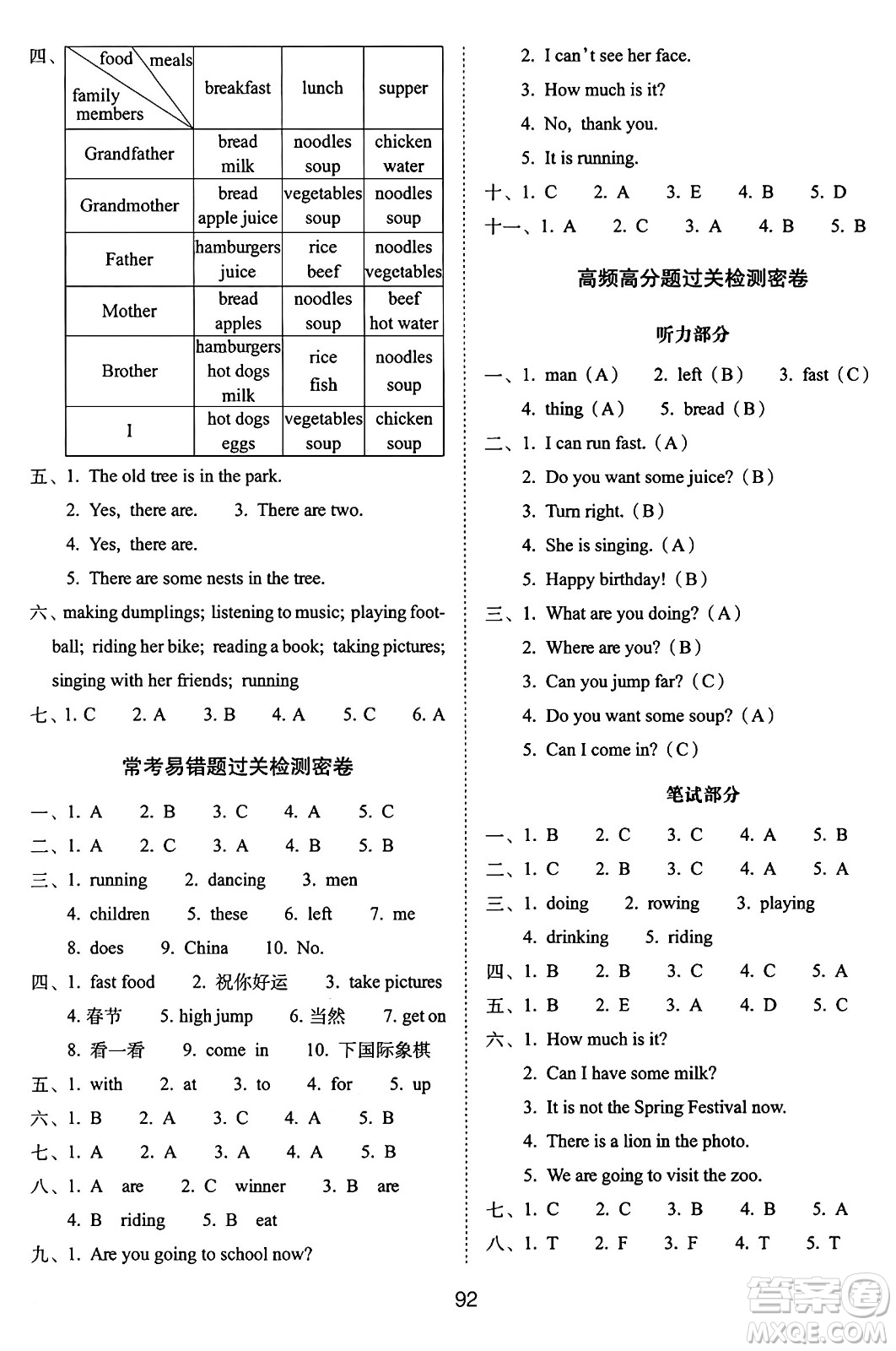 長春出版社2024年秋68所期末沖刺100分完全試卷四年級(jí)英語上冊外研版三起點(diǎn)答案