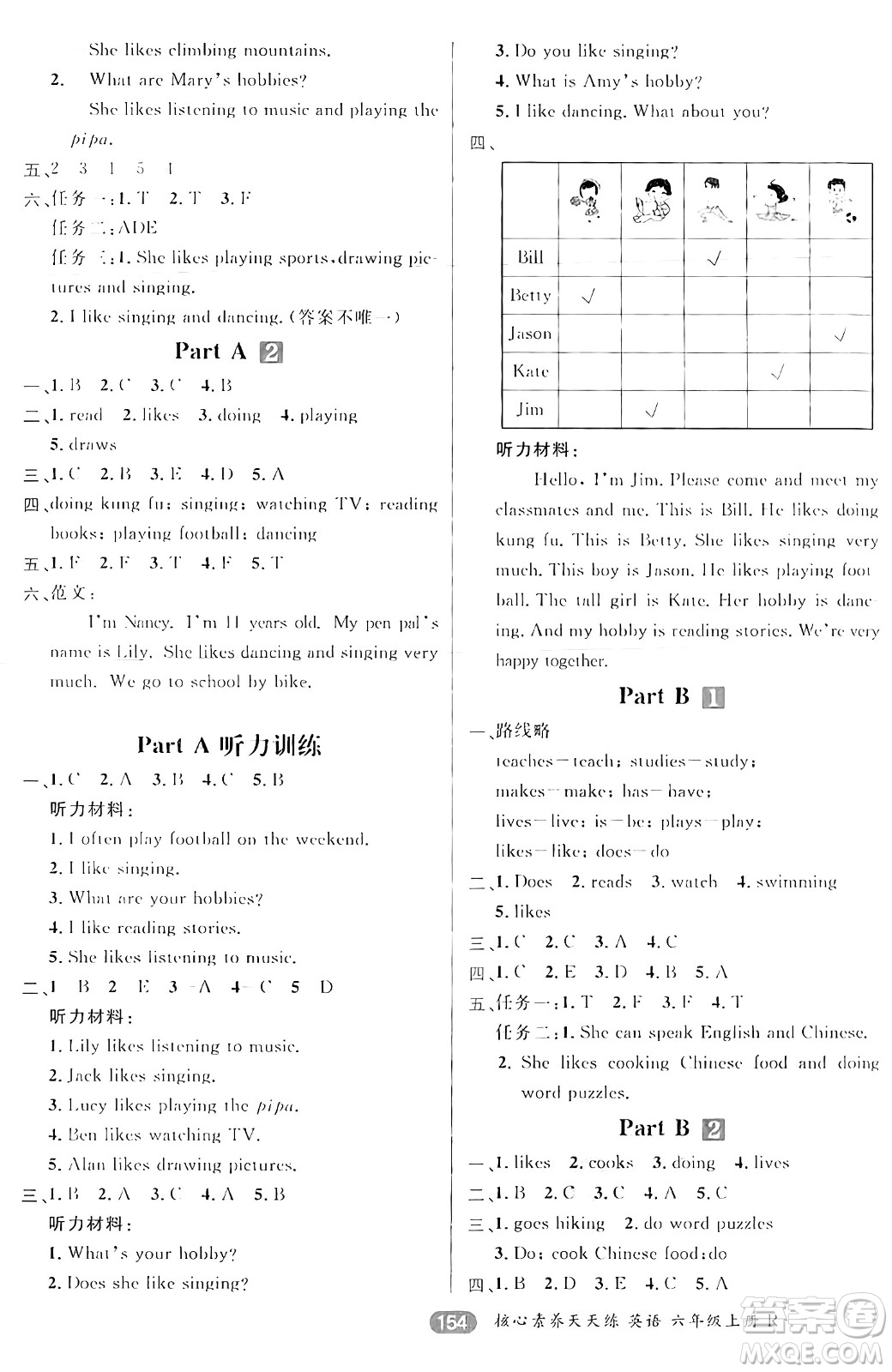 南方出版社2024秋學(xué)緣教育核心素養(yǎng)天天練六年級(jí)英語(yǔ)上冊(cè)人教版答案