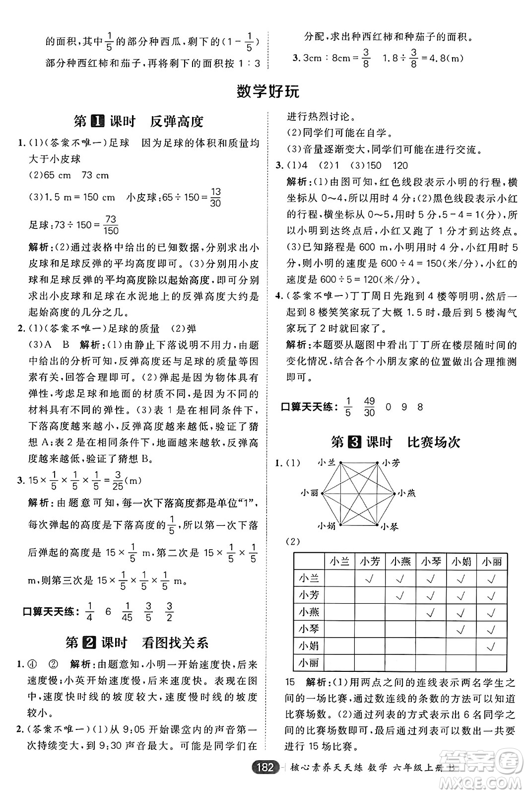 南方出版社2024秋學緣教育核心素養(yǎng)天天練六年級數(shù)學上冊北師大版答案