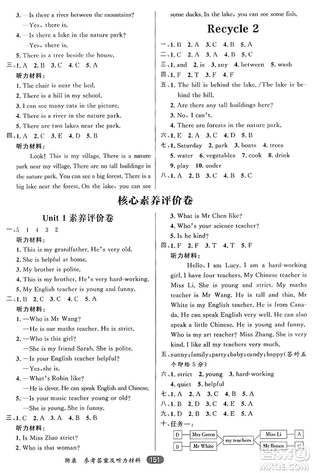 南方出版社2024秋學(xué)緣教育核心素養(yǎng)天天練五年級(jí)英語(yǔ)上冊(cè)人教版答案