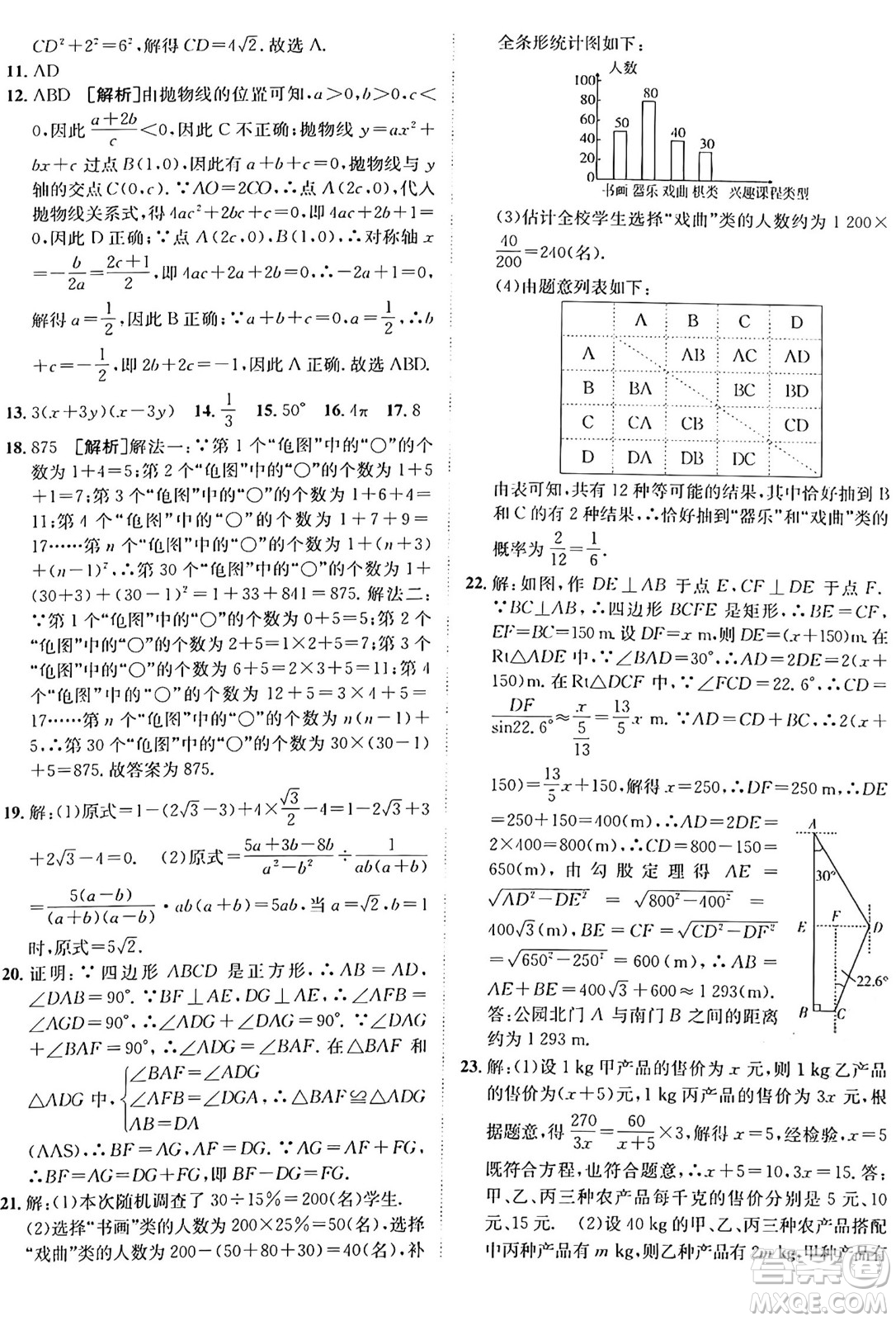 新疆青少年出版社2025年秋神龍教育期末考向標(biāo)全程跟蹤突破測(cè)試卷九年級(jí)數(shù)學(xué)全一冊(cè)青島版答案