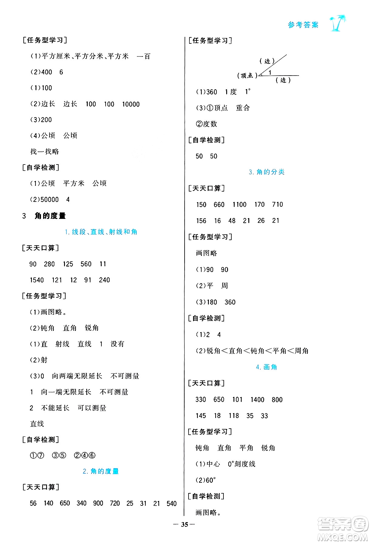 遼寧少年兒童出版社2024年秋世紀(jì)金榜金榜小博士課時提優(yōu)作業(yè)四年級數(shù)學(xué)上冊人教版答案
