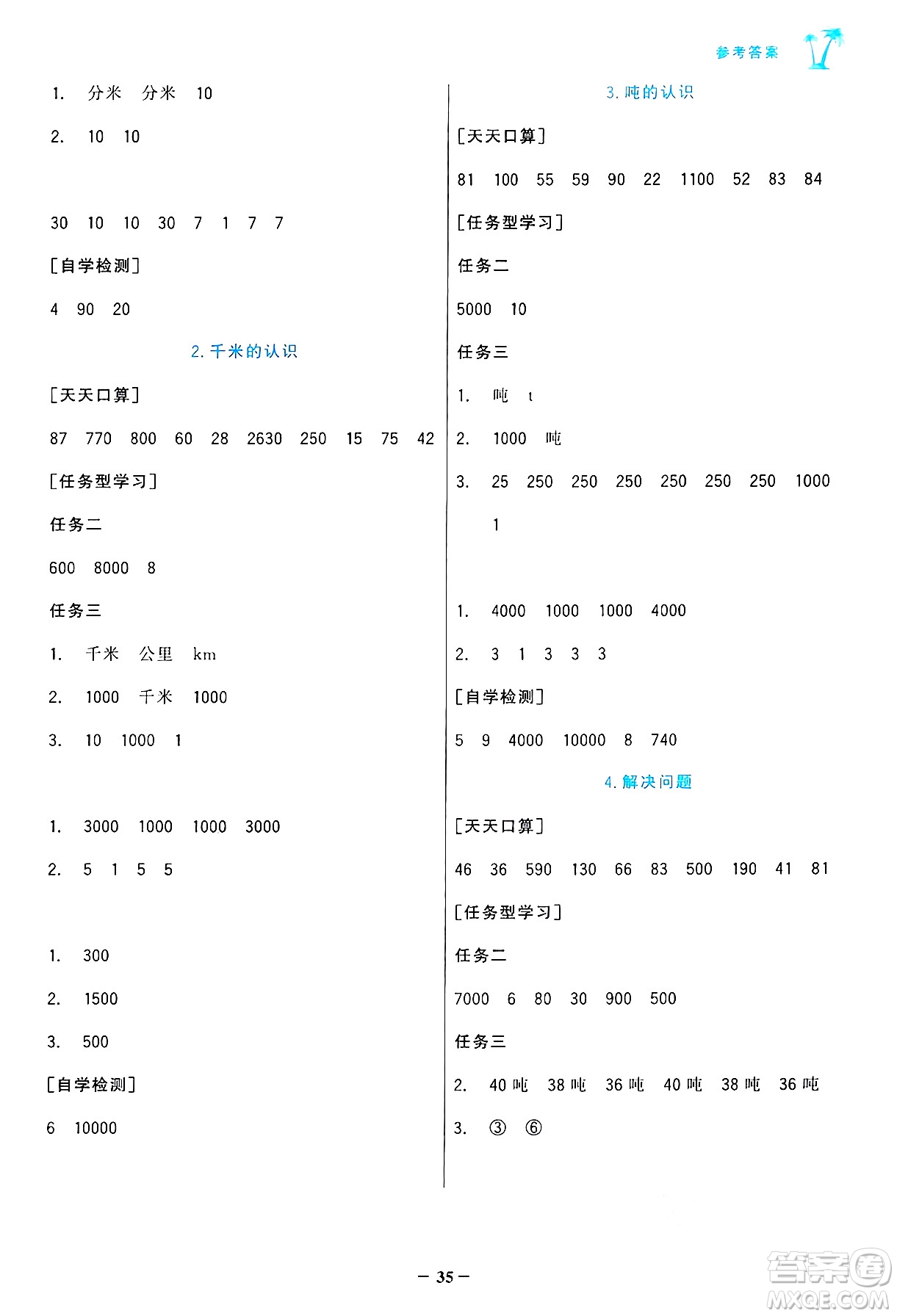 遼寧少年兒童出版社2024年秋世紀(jì)金榜金榜小博士課時提優(yōu)作業(yè)三年級數(shù)學(xué)上冊人教版答案