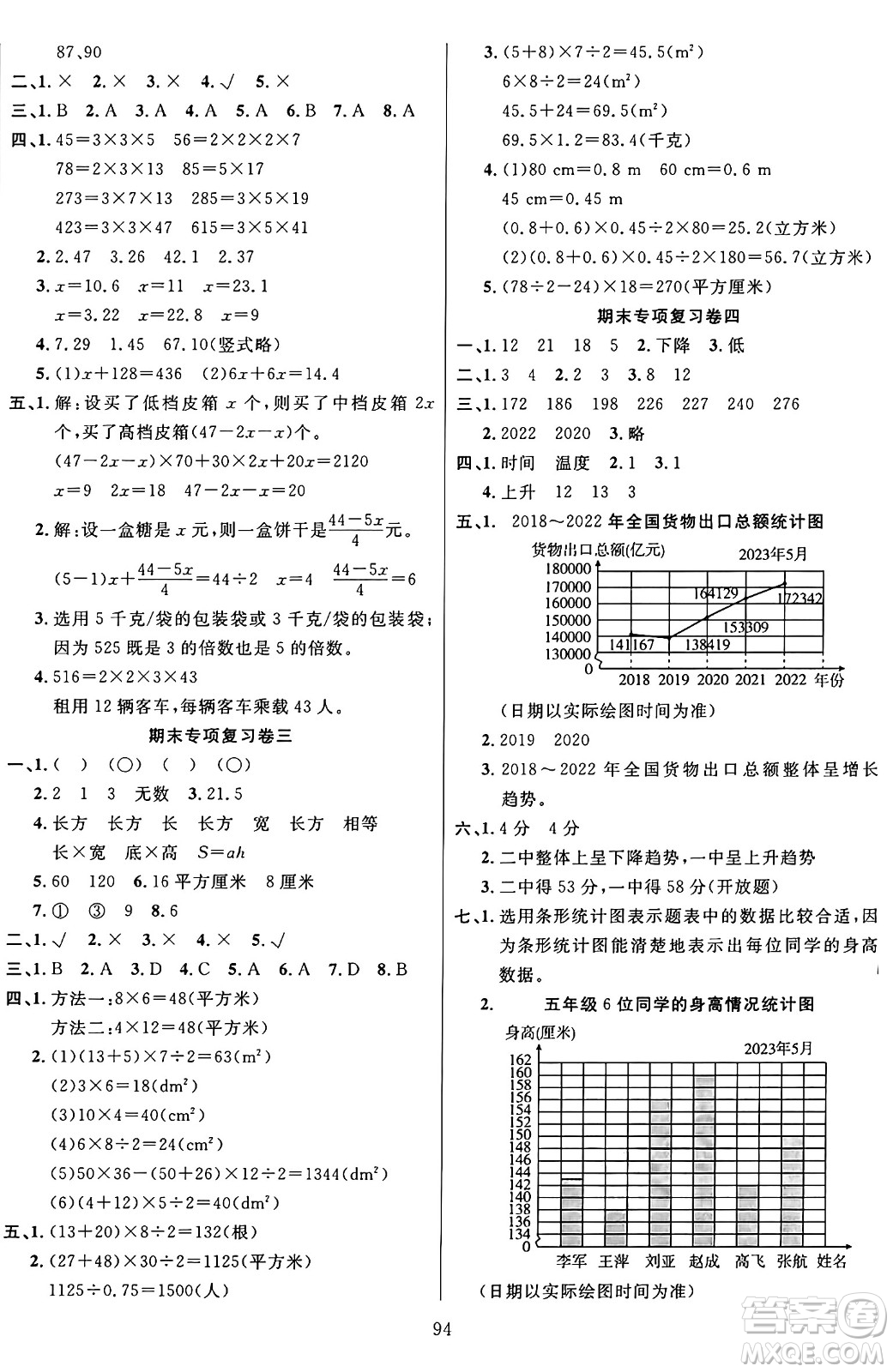 江蘇鳳凰美術(shù)出版社2024年秋廣文圖書黃岡小博士沖刺100分五年級(jí)數(shù)學(xué)上冊(cè)青島版山東專版答案