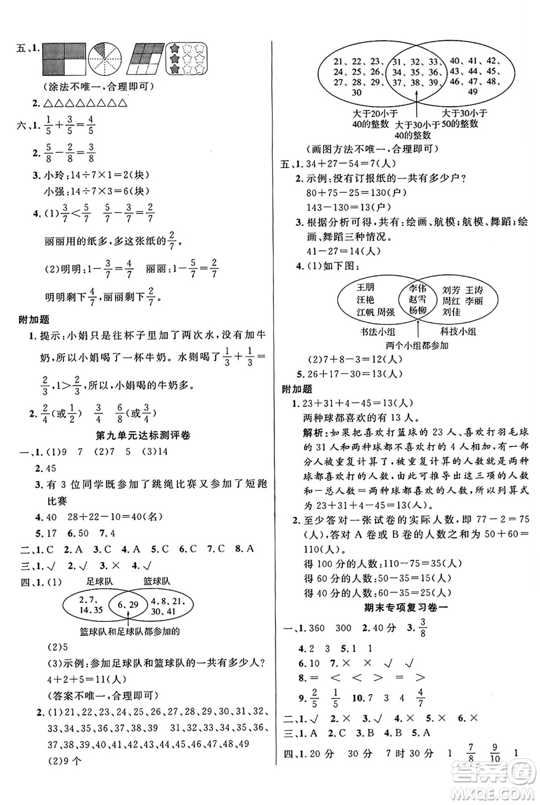 江蘇鳳凰美術(shù)出版社2024年秋廣文圖書黃岡小博士沖刺100分三年級數(shù)學(xué)上冊人教版答案