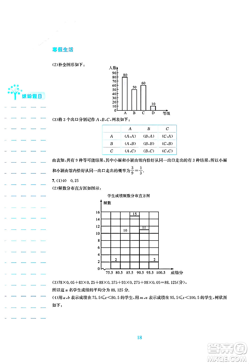 安徽教育出版社2025年寒假生活九年級數(shù)學人教版答案