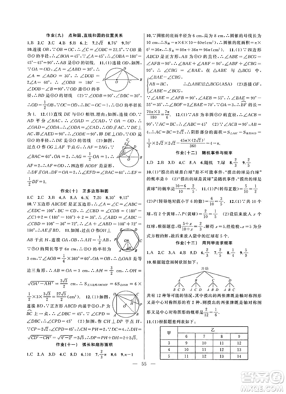 新疆青少年出版社2025年高效課堂系列寒假作業(yè)九年級(jí)數(shù)學(xué)通用版答案