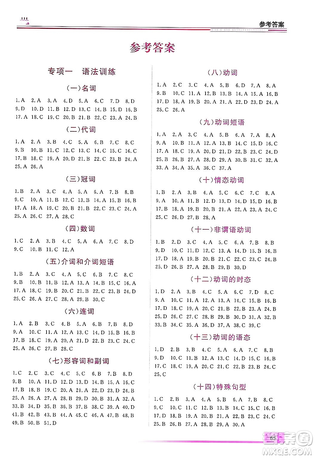 內(nèi)蒙古大學(xué)出版社2025年文軒假期生活指導(dǎo)寒假作業(yè)九年級(jí)英語通用版答案