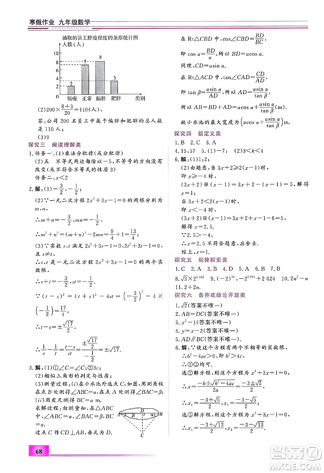內(nèi)蒙古大學(xué)出版社2025年文軒假期生活指導(dǎo)寒假作業(yè)九年級數(shù)學(xué)通用版答案