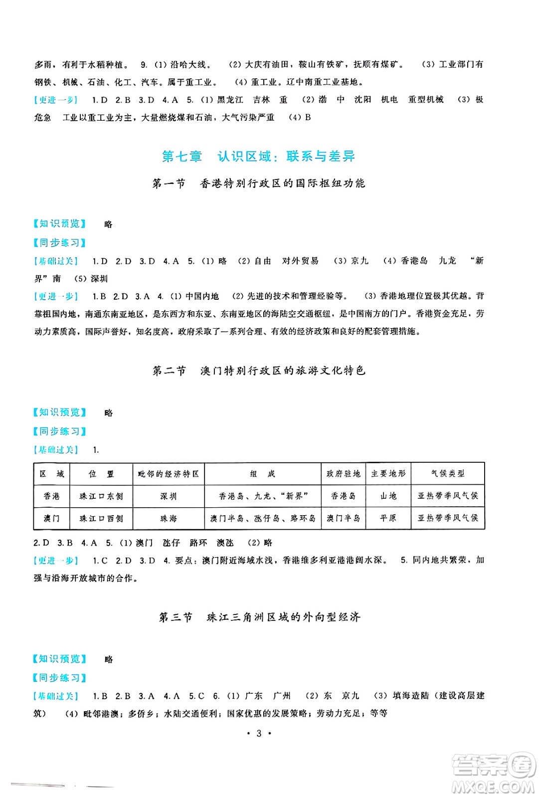 福建人民出版社2025年春頂尖課課練八年級(jí)地理下冊(cè)湘教版答案