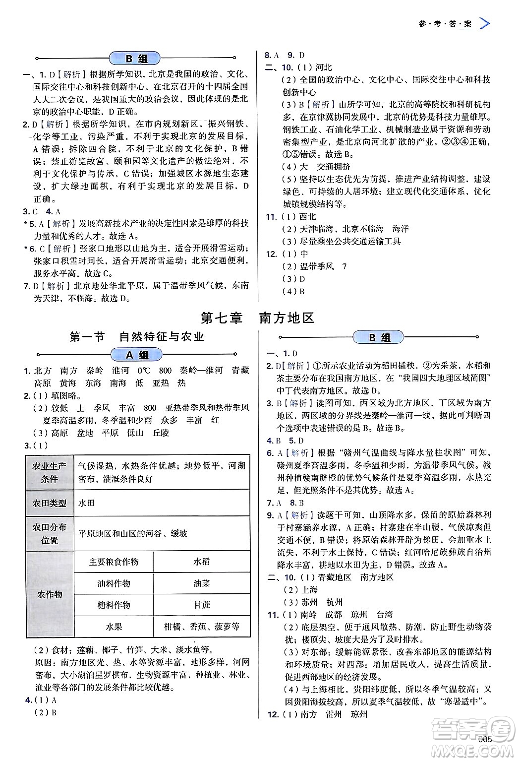 天津教育出版社2025年春學(xué)習(xí)質(zhì)量監(jiān)測八年級地理下冊人教版答案