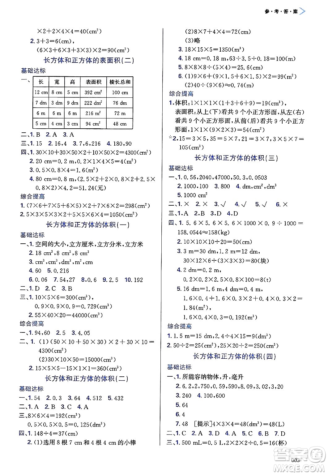 天津教育出版社2025年春學(xué)習(xí)質(zhì)量監(jiān)測(cè)五年級(jí)數(shù)學(xué)下冊(cè)人教版答案