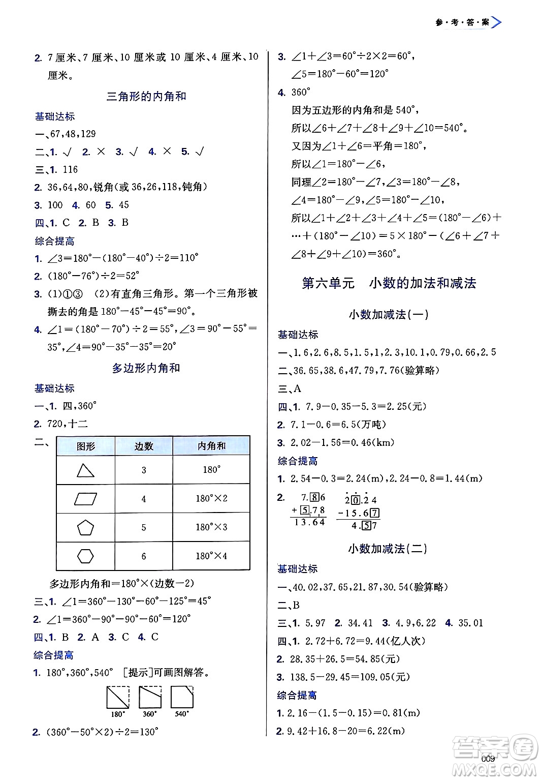 天津教育出版社2025年春學習質量監(jiān)測四年級數(shù)學下冊人教版答案