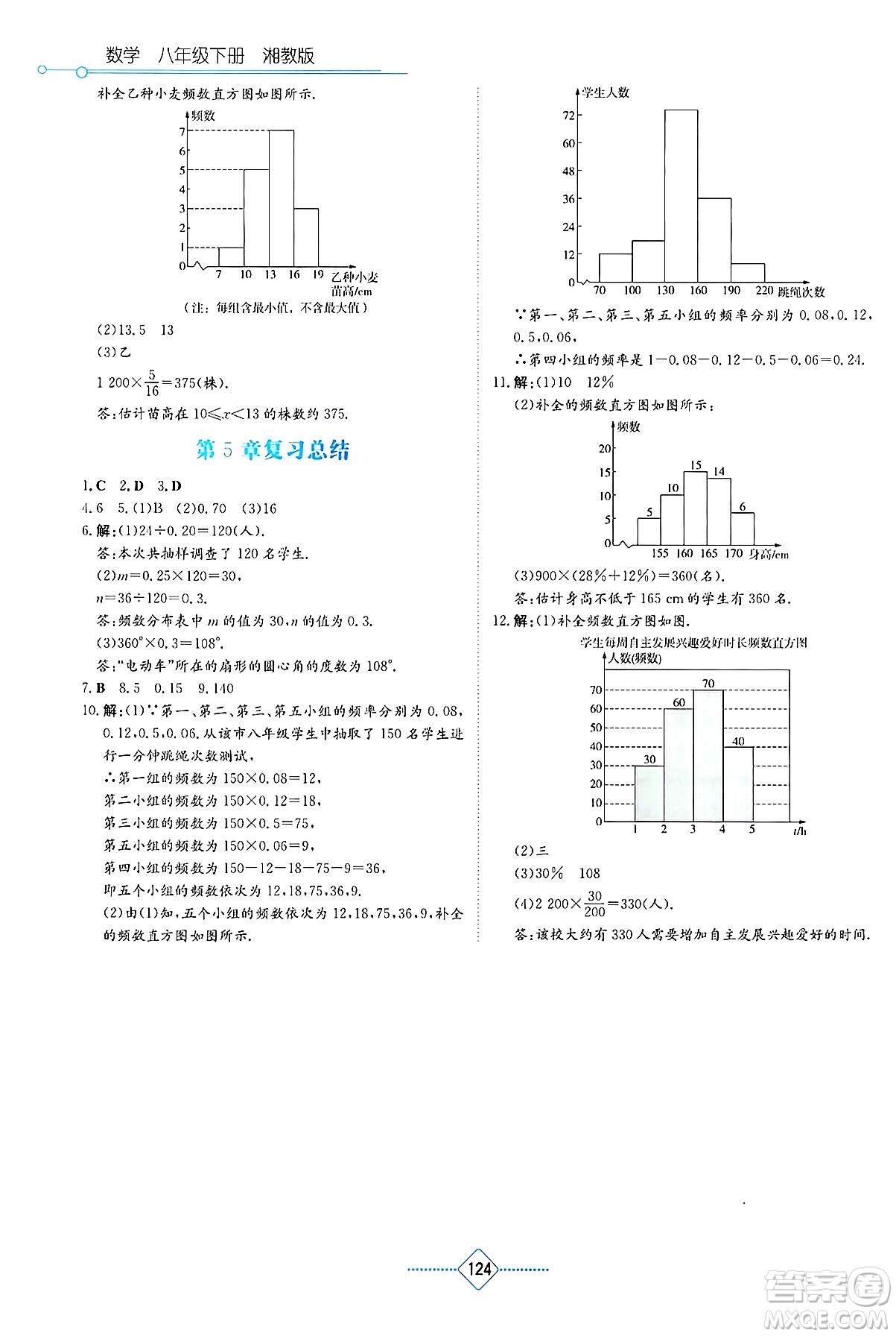 湖南教育出版社2025年春學(xué)法大視野八年級(jí)數(shù)學(xué)下冊(cè)湘教版答案