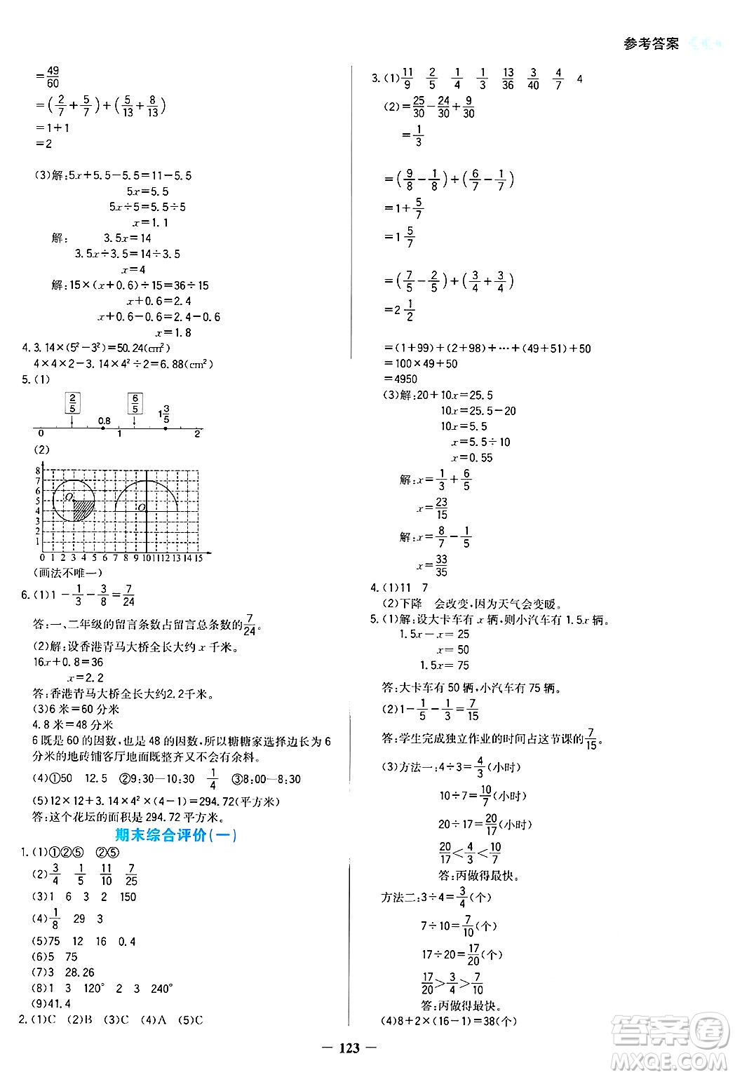 湖南教育出版社2025年春學(xué)法大視野五年級數(shù)學(xué)下冊蘇教版答案