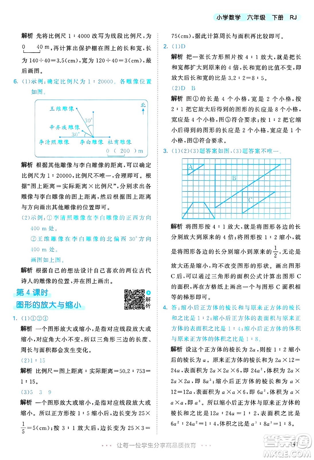 山東畫報(bào)出版社2025年春53天天練六年級數(shù)學(xué)下冊人教版答案