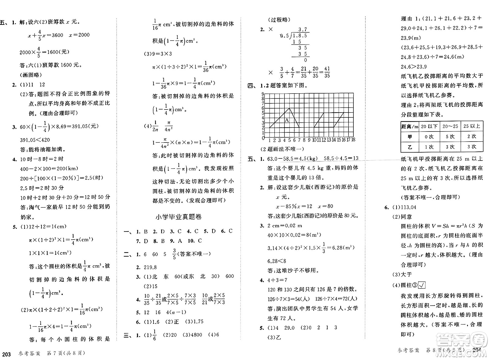 教育科學(xué)出版社2025年春53天天練六年級數(shù)學(xué)下冊北師大版答案