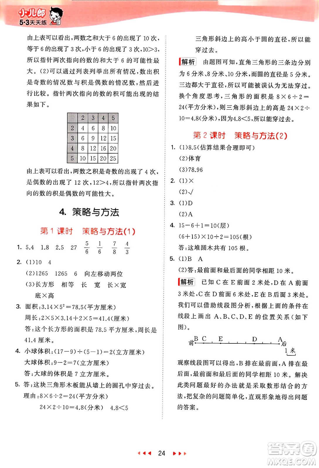 山東畫報出版社2025年春53天天練六年級數(shù)學下冊青島版答案