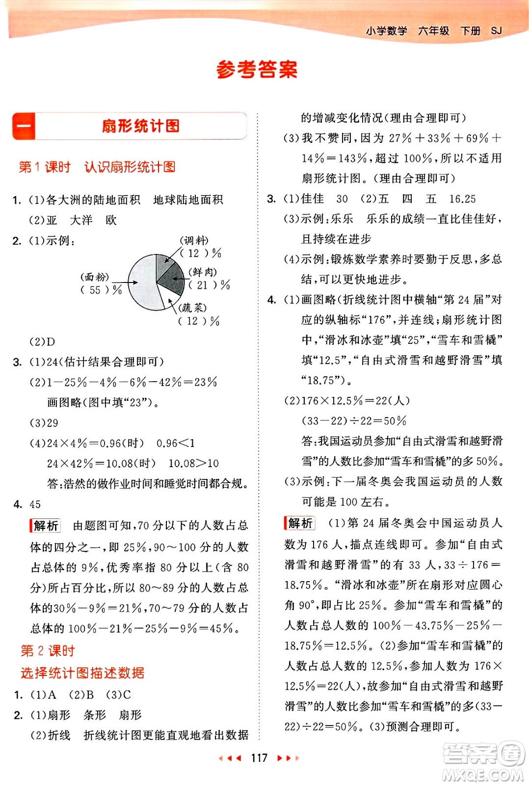 山東畫報出版社2025年春53天天練六年級數(shù)學(xué)下冊蘇教版答案